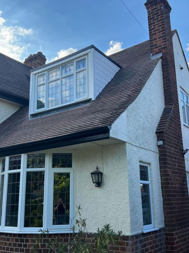 This is a photo of a dormer window which has just had some repairs carried out where the roof and the dormer meet. Works carried out by Hayling Island Roofing Repairs